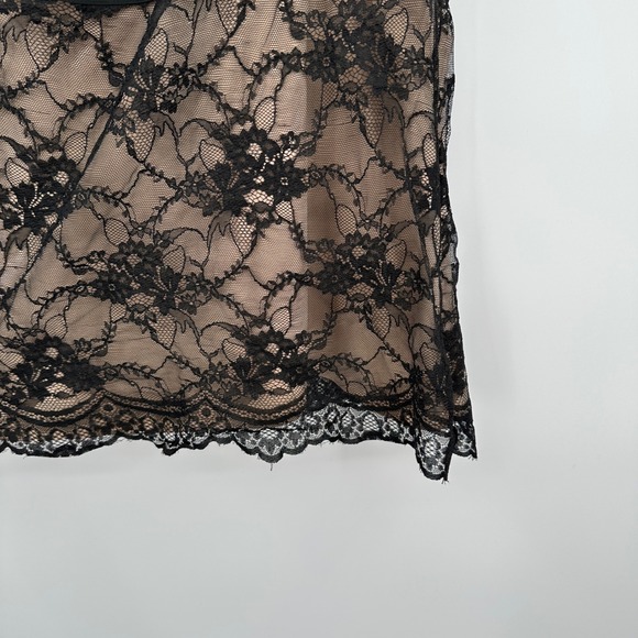 Ann Taylor Loft Womens Black Floral Lace Overlay V-Neck Tank Top Size 14 Sheer - Picture 4 of 8